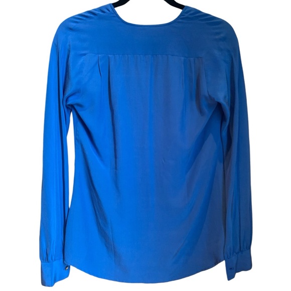 100% Silk Y2K Joe’s Jeans Blouse Top Royal Blue Size Medium - Picture 2 of 4